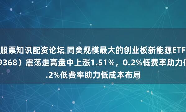股票知识配资论坛 同类规模最大的创业板新能源ETF华夏（159368）震荡走高盘中上涨1.51%，0.2%低费率助力低成本布局