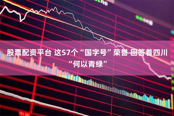 股票配资平台 这57个“国字号”荣誉 回答着四川“何以青绿”